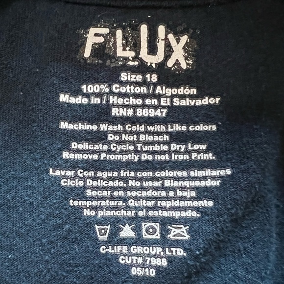 Kids Flux Tie Dye Peace Sign Short Sleeve Shirt - Picture 6 of 6